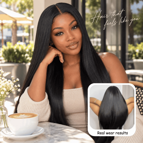 TRESS NOBLE Straight Human Hair Lace Part Wig | Max 9×6 Lace Wear & Go Glueless for Beginners