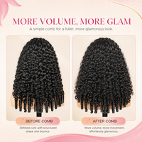 TRESS NOBLE Burmese Curly Human Hair Half Wig | InvisiFit Strap Wear & Go Glueless for Beginners