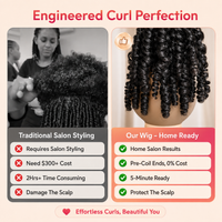 TRESS NOBLE Burmese Curly Human Hair Half Wig | InvisiFit Strap Wear & Go Glueless for Beginners