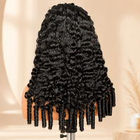 TRESS NOBLE Burmese Curly Human Hair Half Wig | InvisiFit Strap Wear & Go Glueless for Beginners