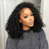 TRESS NOBLE Coily Curly Half Wig Seamless Kinky Curly Flip‑Over Wig
