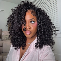 TRESS NOBLE Burmese Curly Human Hair Half Wig | InvisiFit Strap Wear & Go Glueless for Beginners