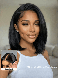 TRESS NOBLE Glueless Lace Human Hair Natural Black Wig for Beginners