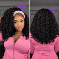 TRESS NOBLE Burmese Curly Human Hair Half Wig | InvisiFit Strap Wear & Go Glueless for Beginners