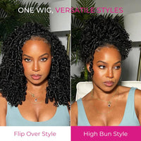 TRESS NOBLE Zigzag Small Curl Human Hair Half Wig | InvisiFit Strap Wear & Go Glueless for Beginners