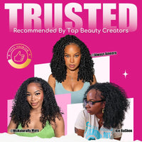 TRESS NOBLE Zigzag Small Curl Human Hair Half Wig | InvisiFit Strap Wear & Go Glueless for Beginners