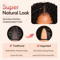 TRESS NOBLE Coily Curly Half Wig Seamless Kinky Curly Flip‑Over Wig