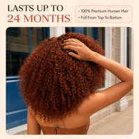 TRESS NOBLE Brown Jerry Curly Wig, 7x5 Lace Closure Glueless, Glam‑Ready Statement Curls, Eye‑Catching Color for Night Out