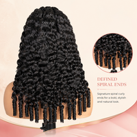 TRESS NOBLE Burmese Curly Human Hair Half Wig | InvisiFit Strap Wear & Go Glueless for Beginners