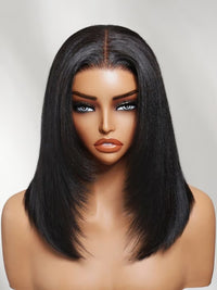 TRESS NOBLE Glueless Lace Human Hair Natural Black Wig for Beginners