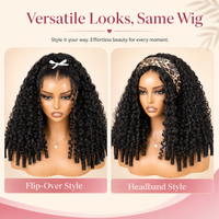 TRESS NOBLE Burmese Curly Human Hair Half Wig | InvisiFit Strap Wear & Go Glueless for Beginners