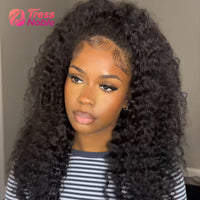 TRESS NOBLE Burmese Curly Human Hair Half Wig | InvisiFit Strap Wear & Go Glueless for Beginners