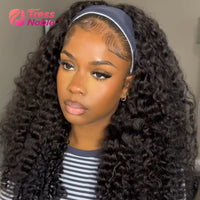 TRESS NOBLE Burmese Curly Human Hair Half Wig | InvisiFit Strap Wear & Go Glueless for Beginners