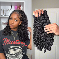 TRESS NOBLE Burmese Curly Human Hair Half Wig | InvisiFit Strap Wear & Go Glueless for Beginners