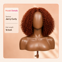 TRESS NOBLE Brown Jerry Curly Wig, 7x5 Lace Closure Glueless, Glam‑Ready Statement Curls, Eye‑Catching Color for Night Out