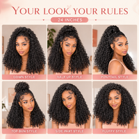 TRESS NOBLE Burmese Curly Human Hair Half Wig | InvisiFit Strap Wear & Go Glueless for Beginners